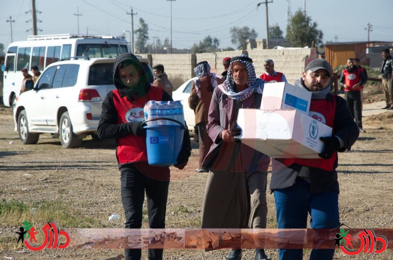 DaryHuman Provides Reliefto (629) Refugee Familiesreturning to the Liberated District of Al-Udhaim.