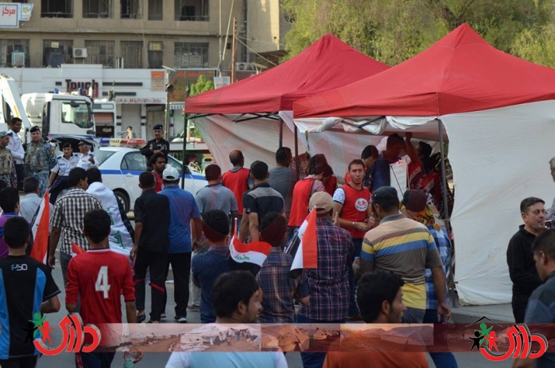 منظمة داري تشارك بتظاهرات التحرير لإسعاف الحالات الطارئة رغم منعها أمنيا