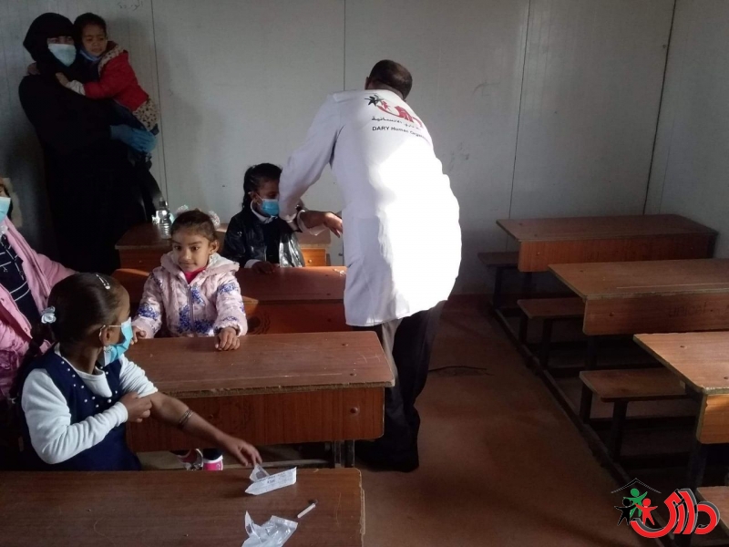 DARY organization implemented an awareness campaign and vaccination for students in the IDPs camps of Anbar