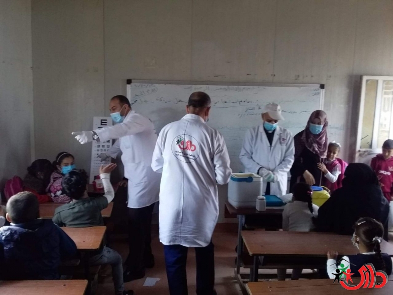 DARY organization implemented an awareness campaign and vaccination for students in the IDPs camps of Anbar