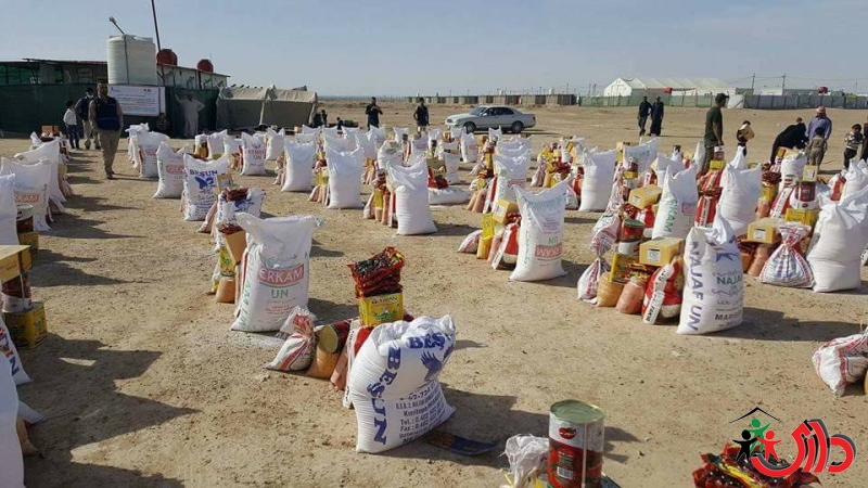 Dary distributes 80 food baskets to Anbar displaced people
